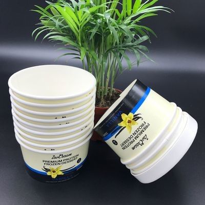 ISO 3oz 5oz 8oz Disposable Ice Cream Cups Flexo Offset Printing
